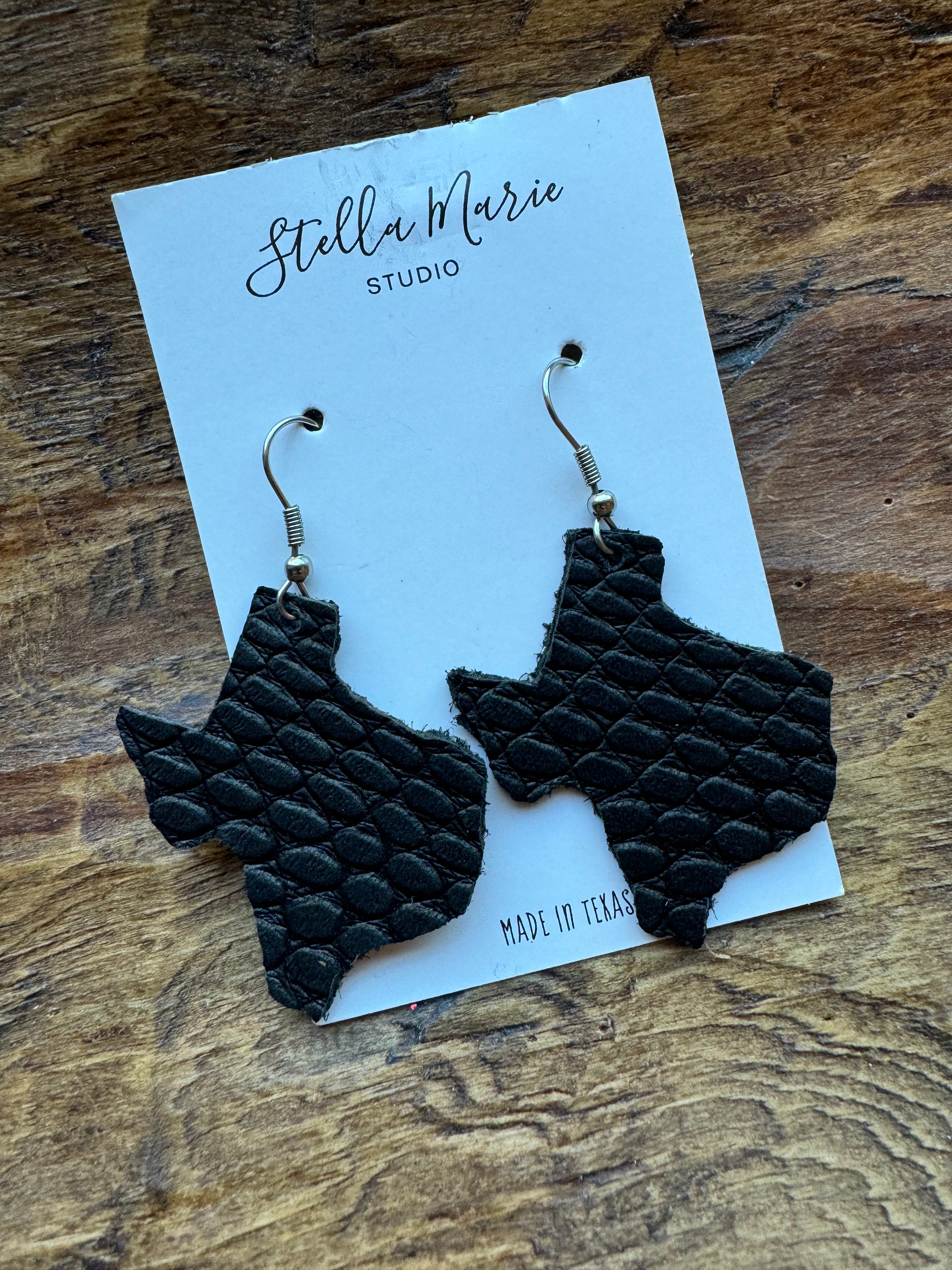 Texas Snake Leather Earrings