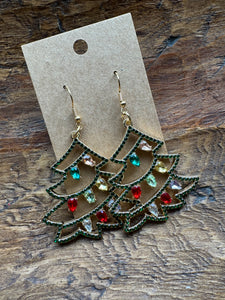 Christmas Tree Cutout Earrings