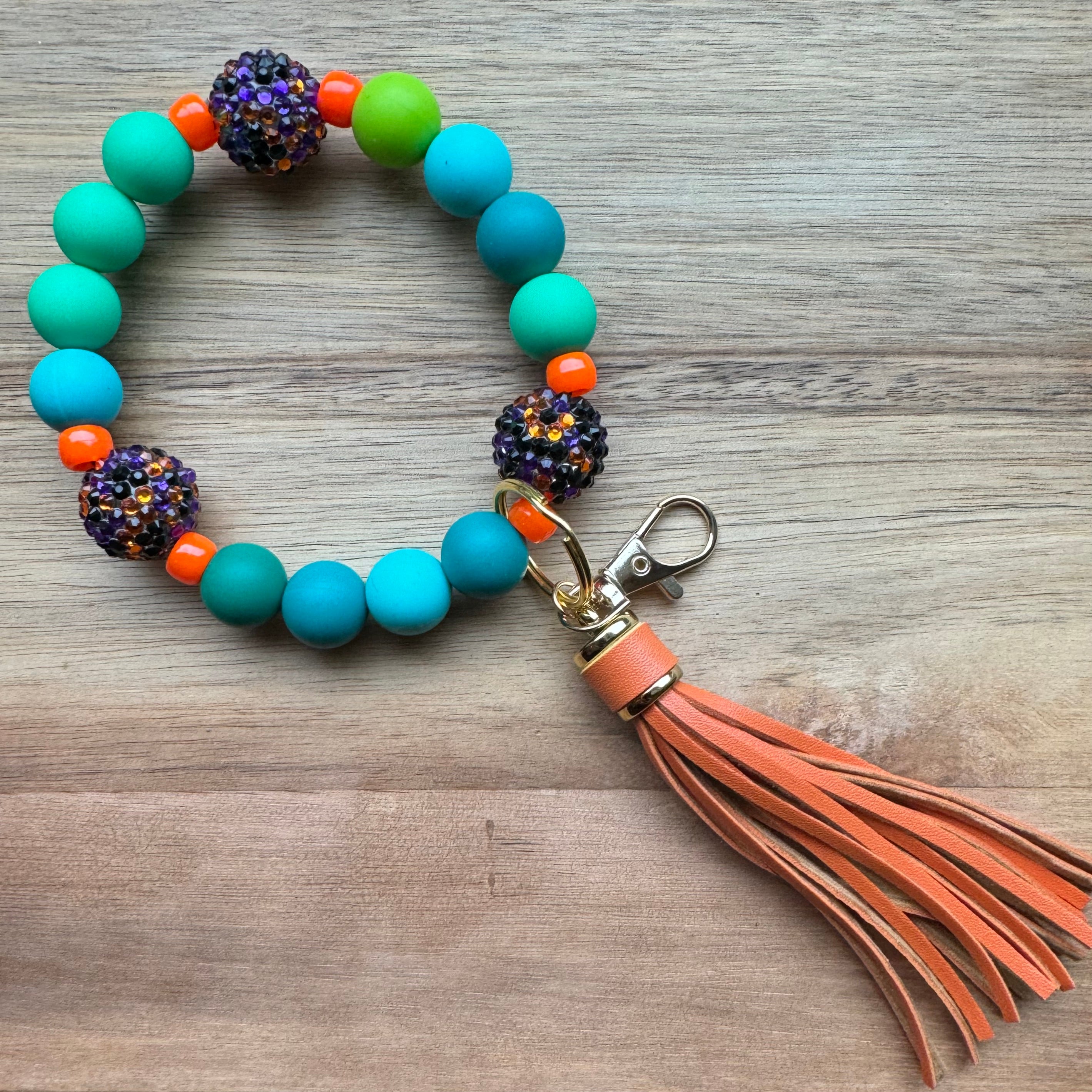 MULTIPLE OPTIONS: Silicone Bead Keychains with Tassels