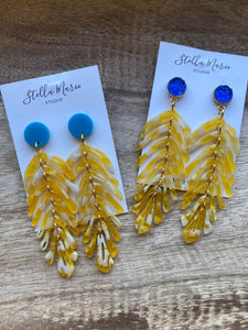MULTIPLE COLORS: Acrylic Feather Earrings