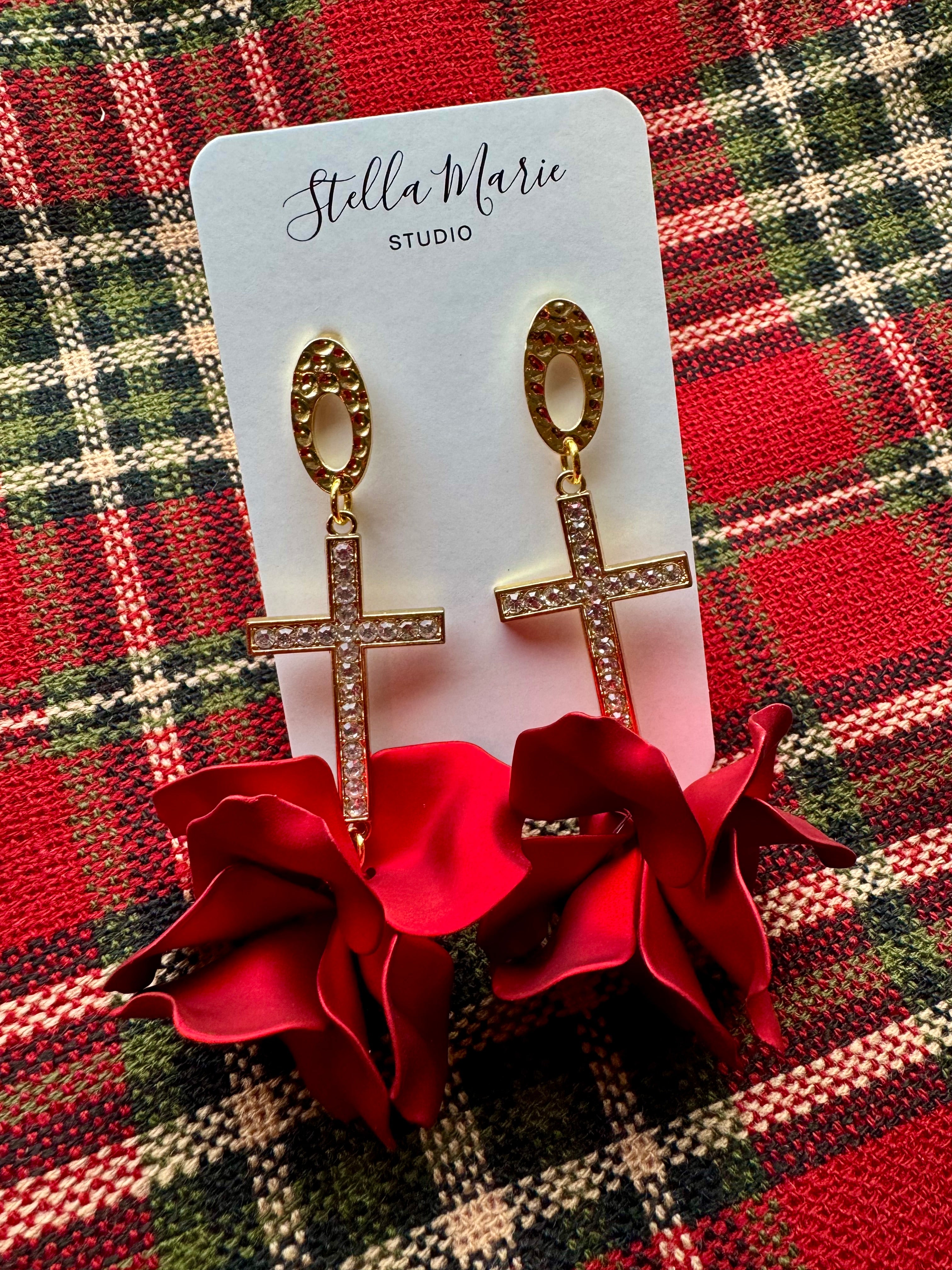 MULTIPLE STYLES: Cross & Bloom Earrings