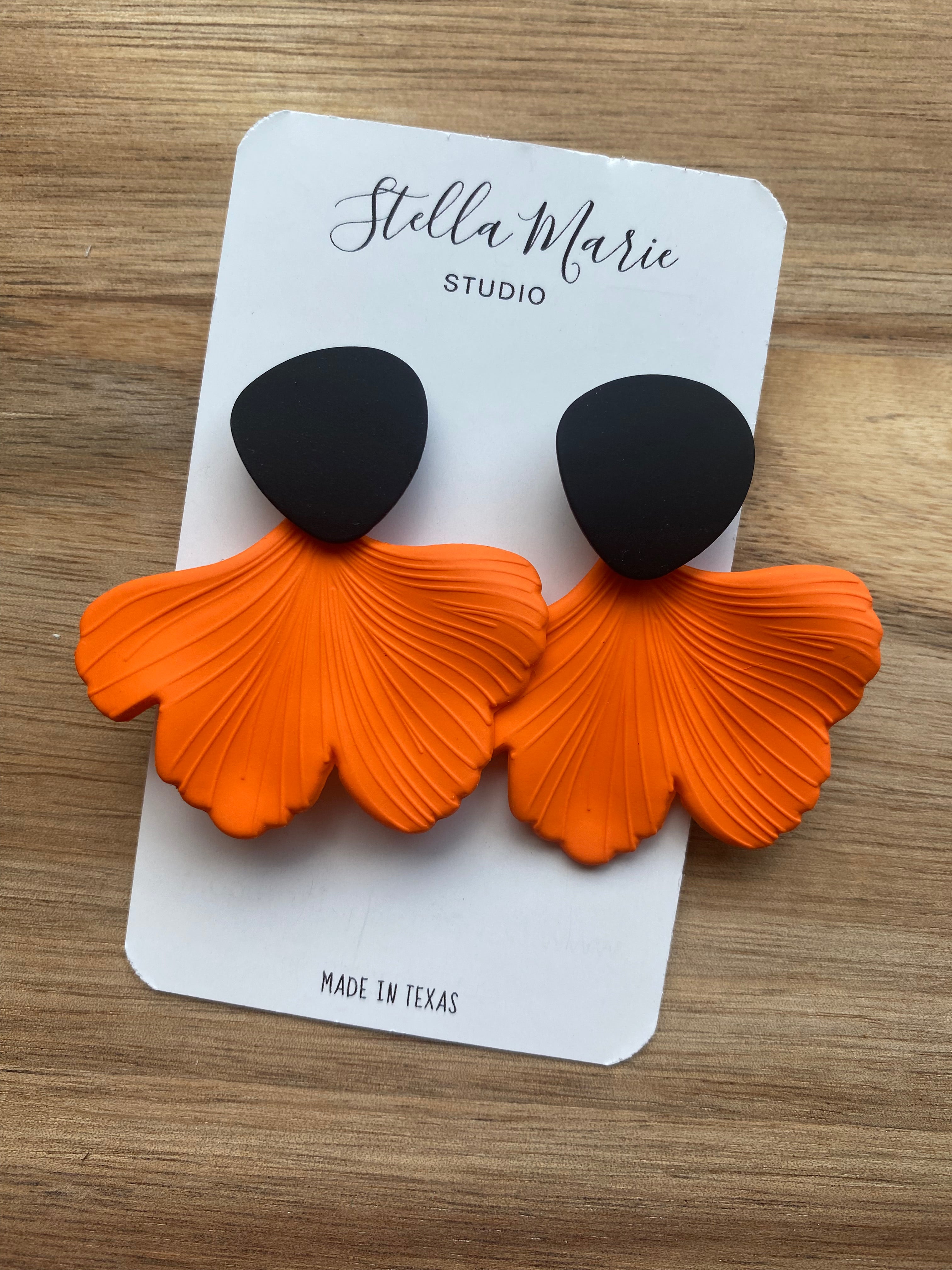 Orange Petal Earrings