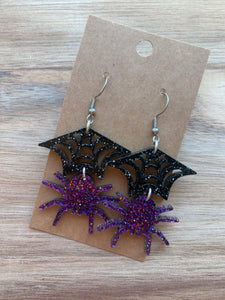 Sparkly Spider Earrings