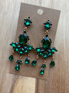 MULTIPLE COLORS: Bejeweled Chandelier Earrings