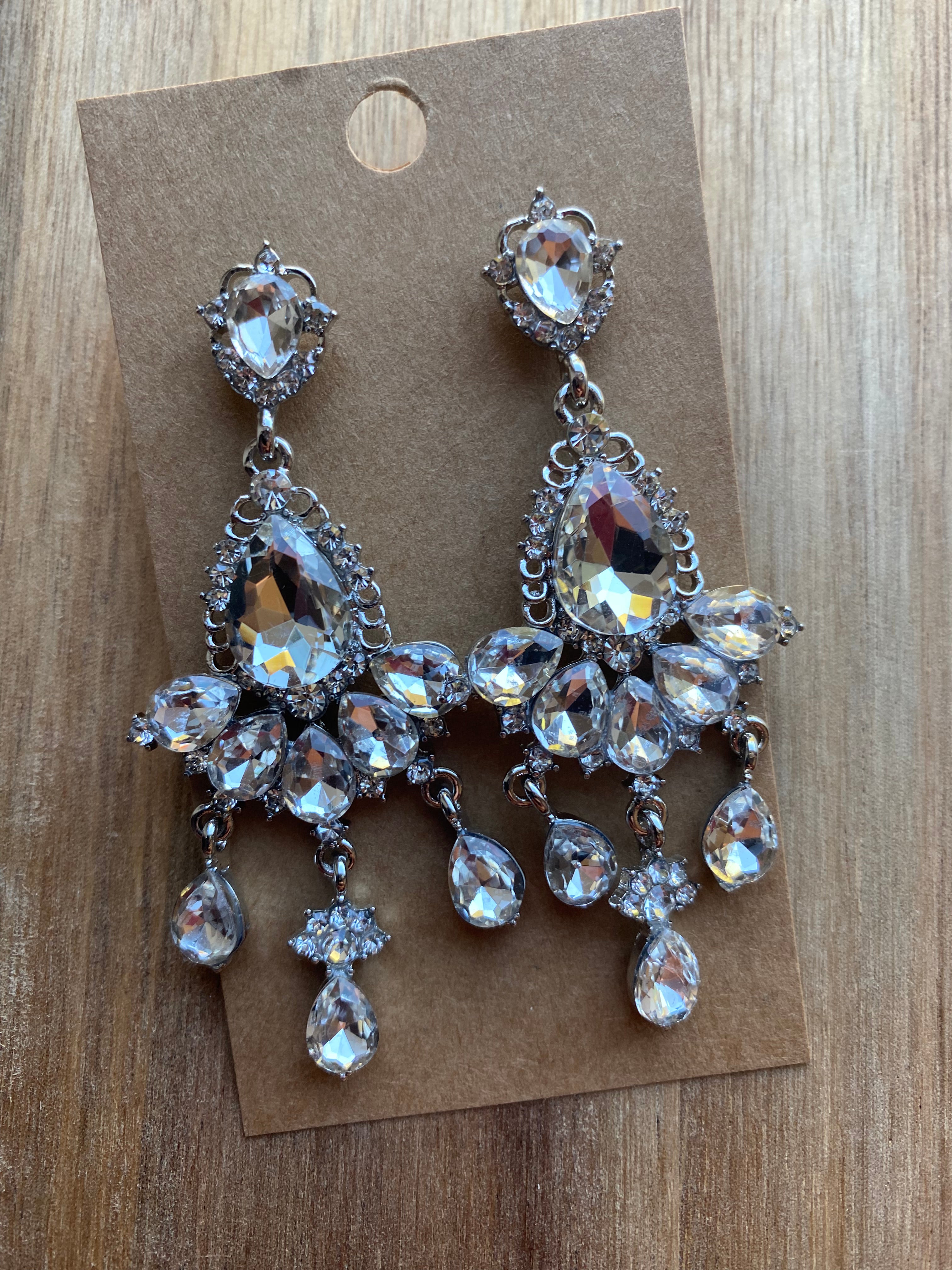 MULTIPLE COLORS: Bejeweled Chandelier Earrings