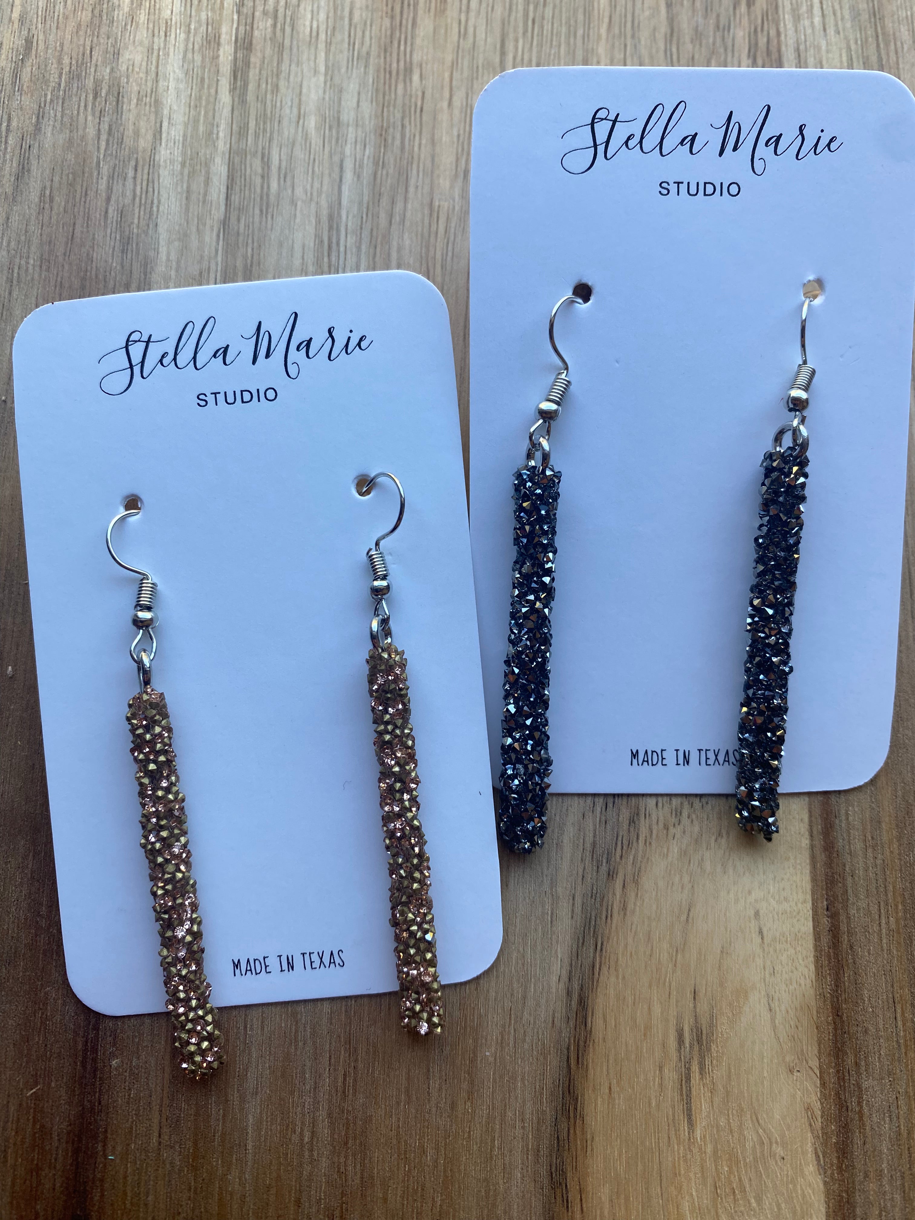 MULTIPLE COLORS: Textured Dangle Earrings