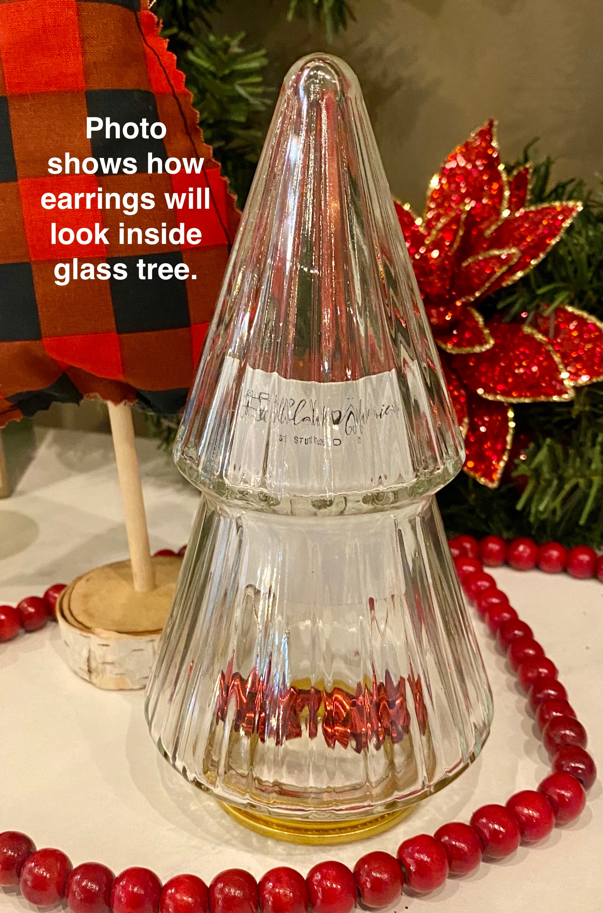 MULTIPLE OPTIONS: Glass Christmas Tree w/Earrings
