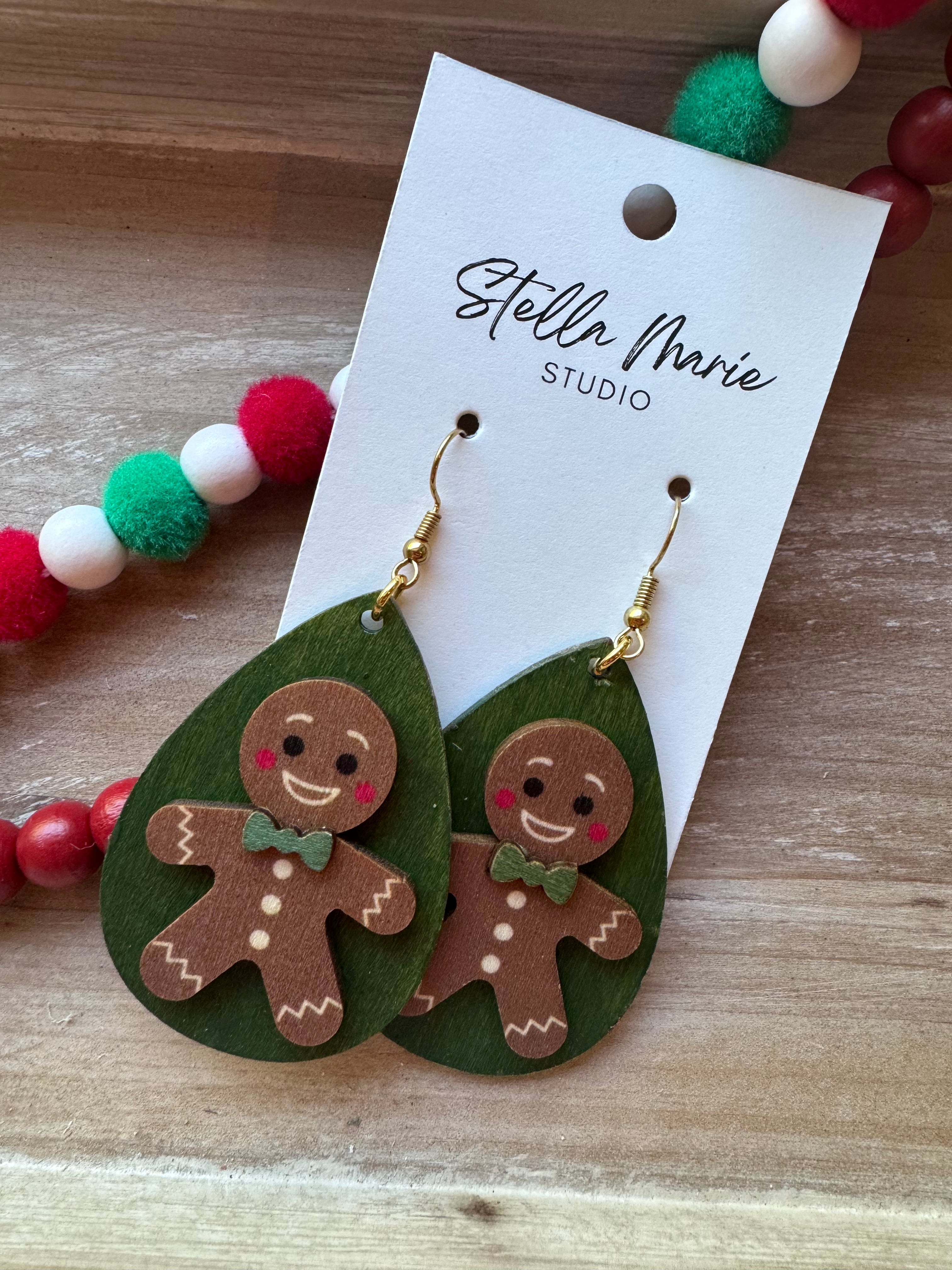 TWO COLORS: Gingerbread Cookie Earrings
