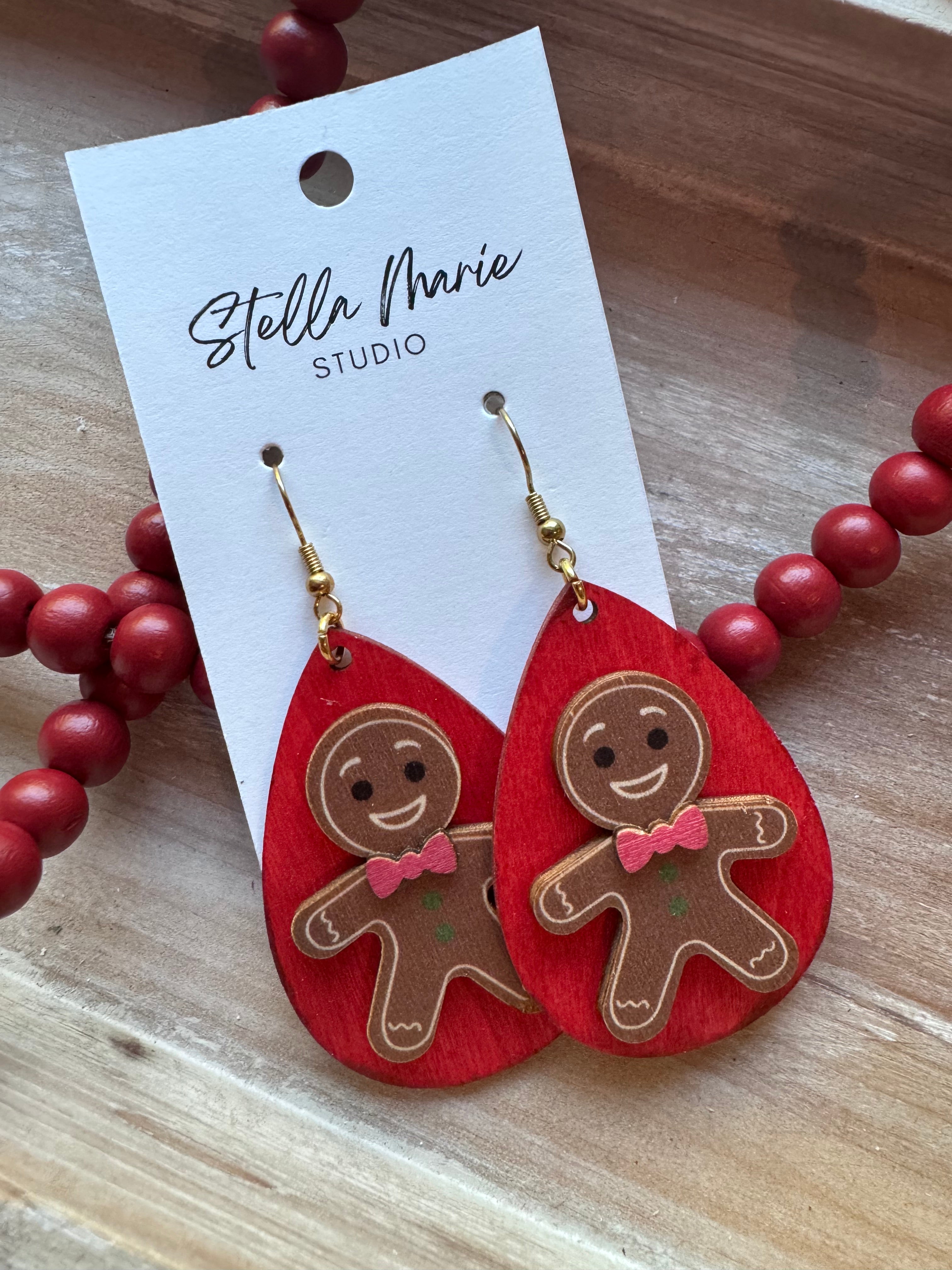 TWO COLORS: Gingerbread Cookie Earrings