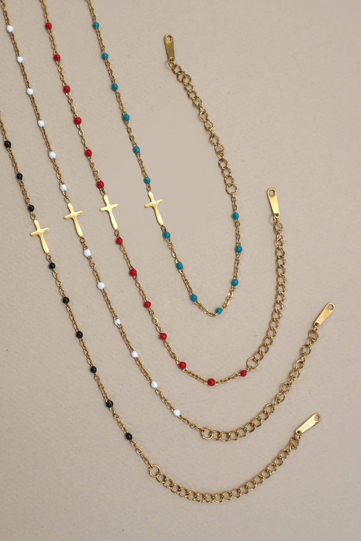 18K STAINLESS STEEL TARNISH FREE CROSS BRACELET | 40B5176