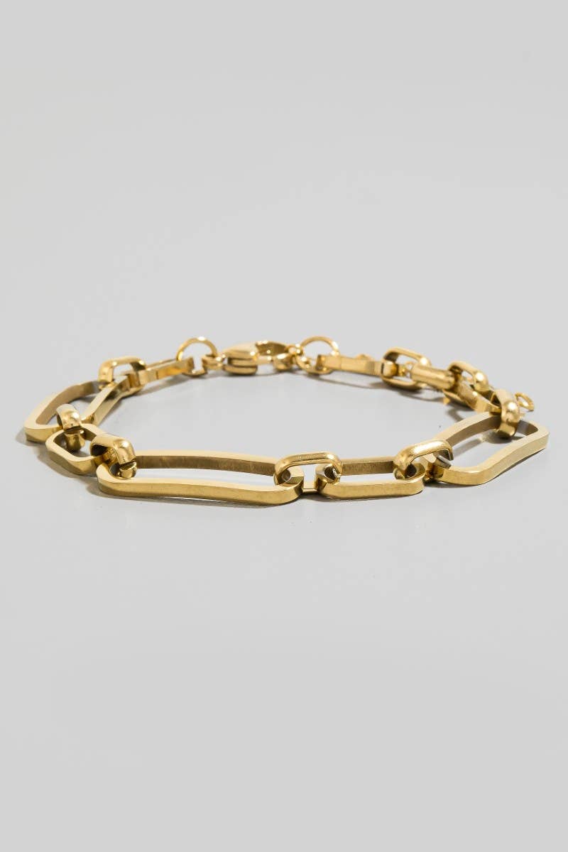 Stainless Steel Mixed Oval Chain Bracelet