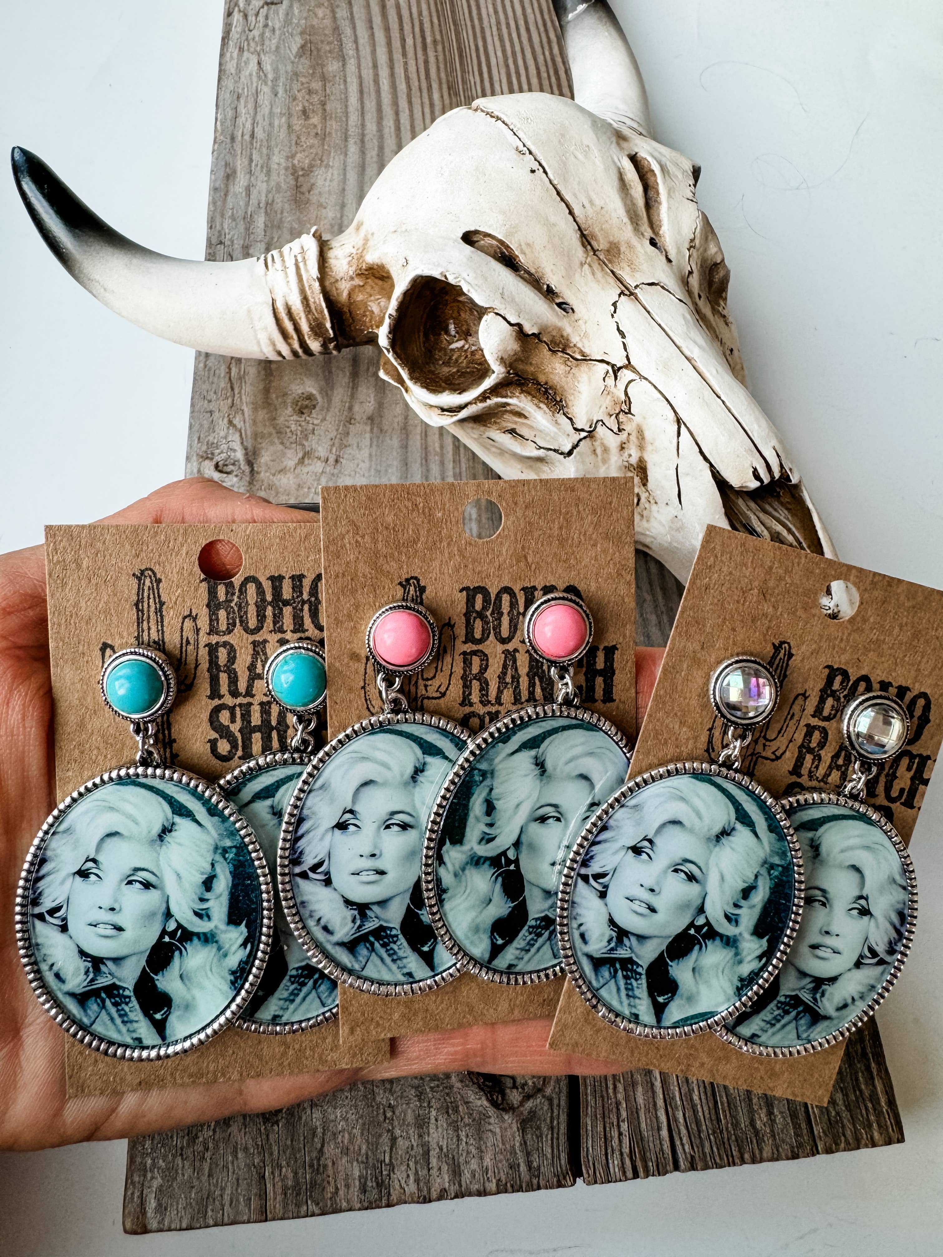 Western Queen Dolly Printed Dangle Earrings