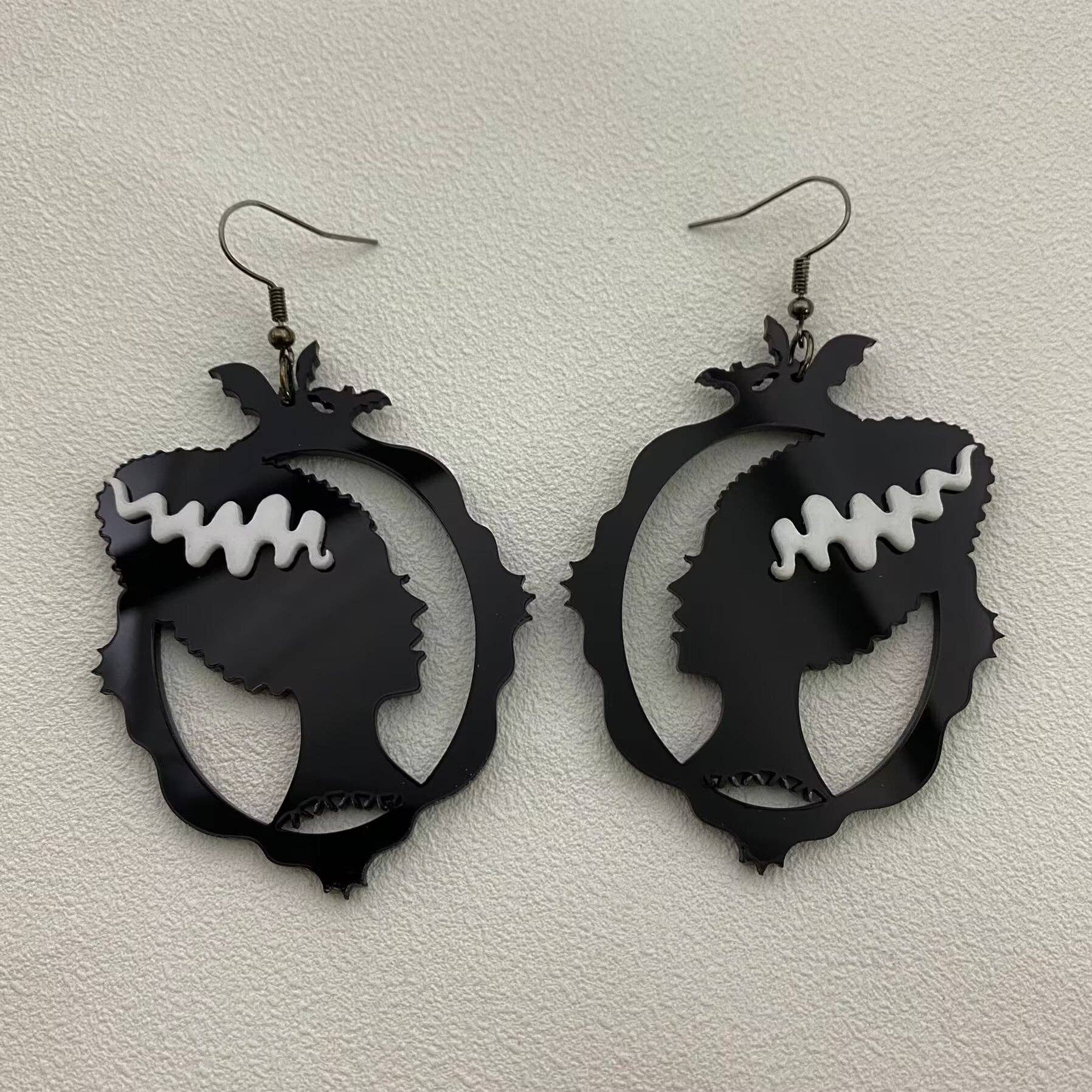 Acrylic Perm Girl Dangle Earrings