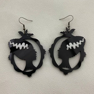 Acrylic Perm Girl Dangle Earrings