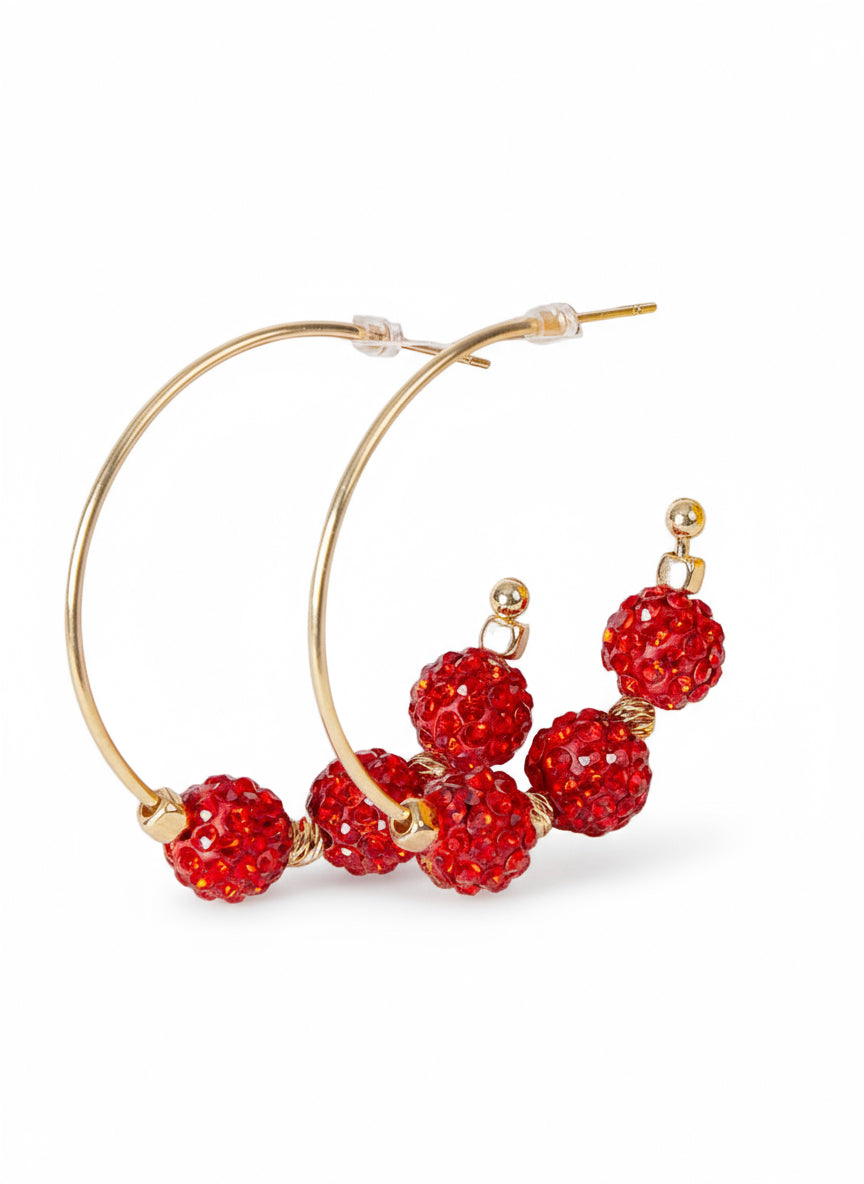 Firework Show Beaded Hoop, Red