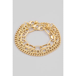 Triple Chain Link Bracelet