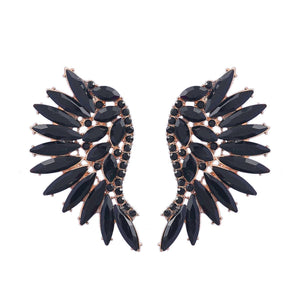 MULTIPLE COLORS: Colored Rhinestone Wing-shaped Earrings