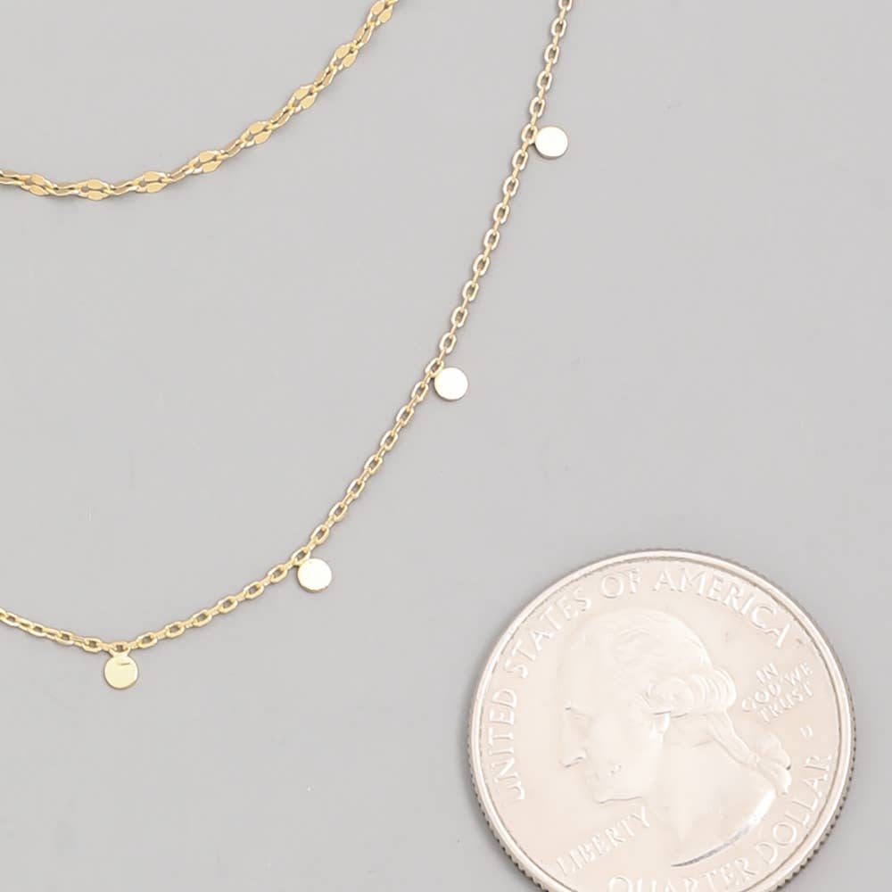 Dainty Layered Coin Choker Necklace