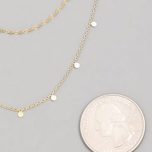 Dainty Layered Coin Choker Necklace