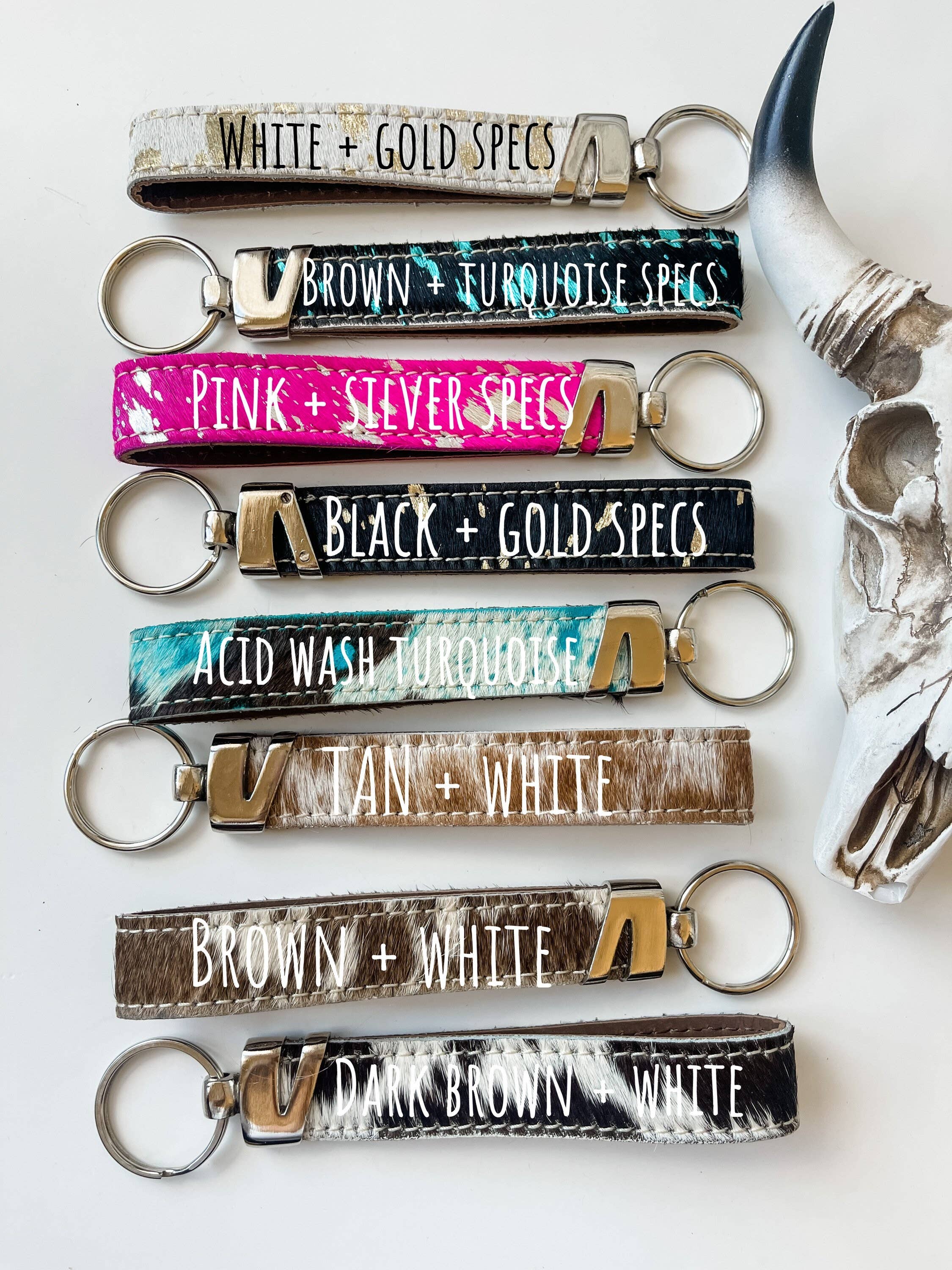 Western Hair On Cowhide Keychain