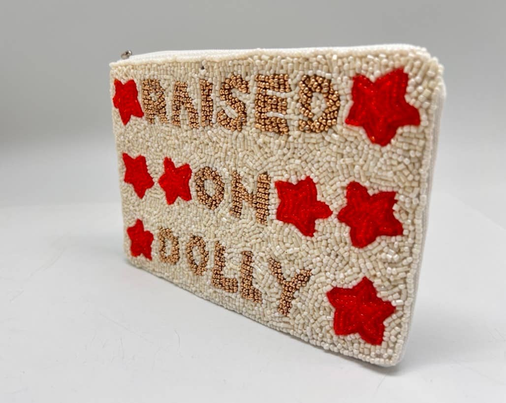 Double Sided RAISED ON DOLLY Beaded Coin Purse