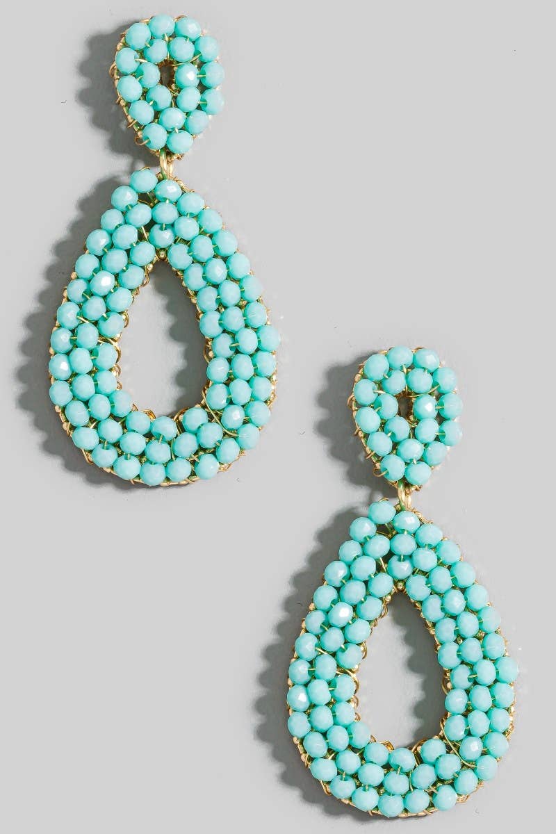 Faceted Beaded Teardrop Earrings
