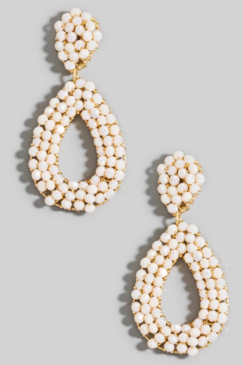 Faceted Beaded Teardrop Earrings