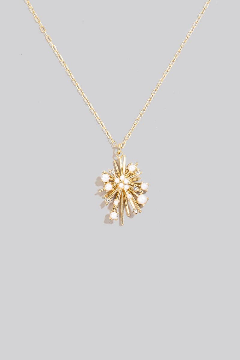Pearl Cluster Pendant Necklace Set
