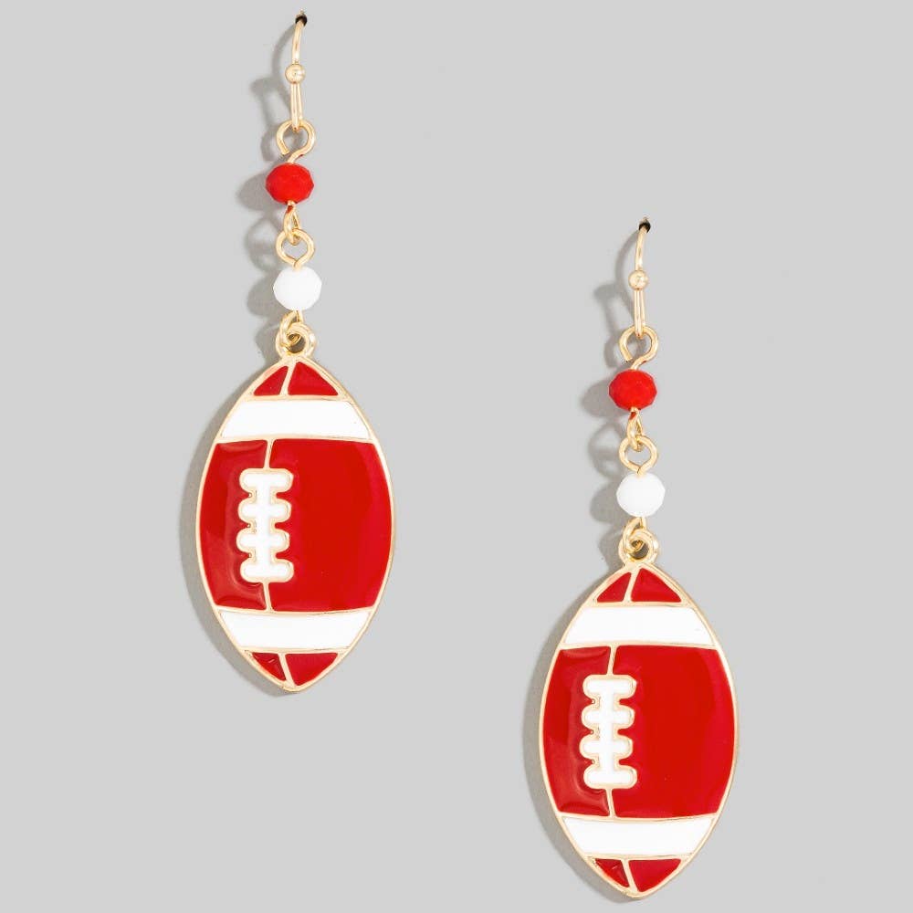 Game Day Colors Enamel Football Dangle Earrings