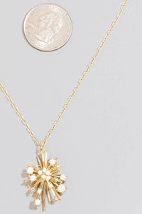 Pearl Cluster Pendant Necklace Set
