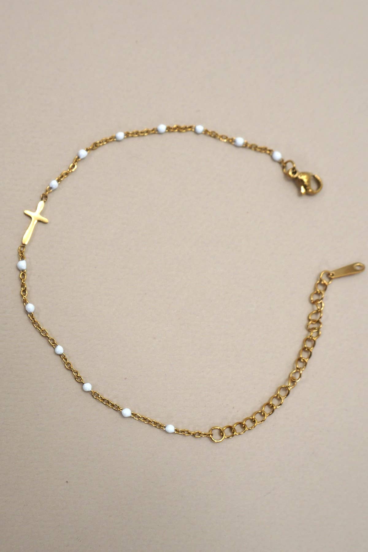 18K STAINLESS STEEL TARNISH FREE CROSS BRACELET | 40B5176