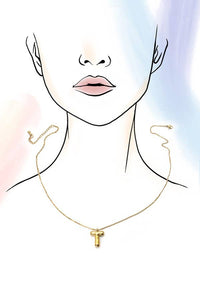 18K STAINLESS STEEL TARNISH FREE  INITIAL NECKLACE