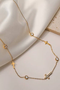 18K STAINLESS STEEL TARNISH-FREE CROSS NECKLACE
