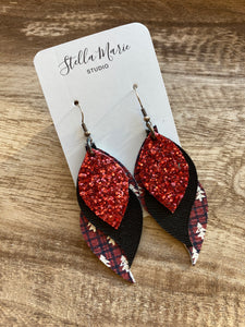 MULTIPLE COLORS: Holiday Leather Swirl Earrings