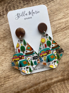 TWO STYLES: Let's Go Camping Acrylic Earrings