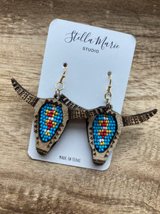 Longhorn Seed Bead Earrings