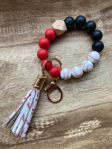 MULTIPLE COLORS: Silicone Beaded Key Ring Keychain