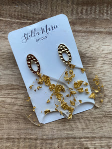 Gold-Flecked Acrylic Earrings
