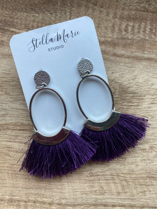 Purple Fringe Earrings