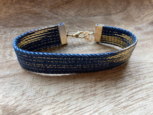 Blue & Metallic Gold Bracelet