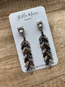 Bejeweled Feather Earrings