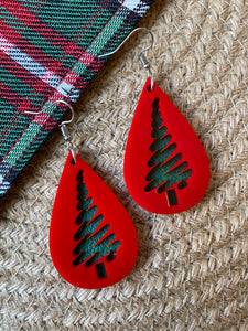 MULTIPLE OPTIONS: Oh Christmas Tree Acrylic & Leather Earrings