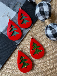 MULTIPLE OPTIONS: Oh Christmas Tree Acrylic & Leather Earrings