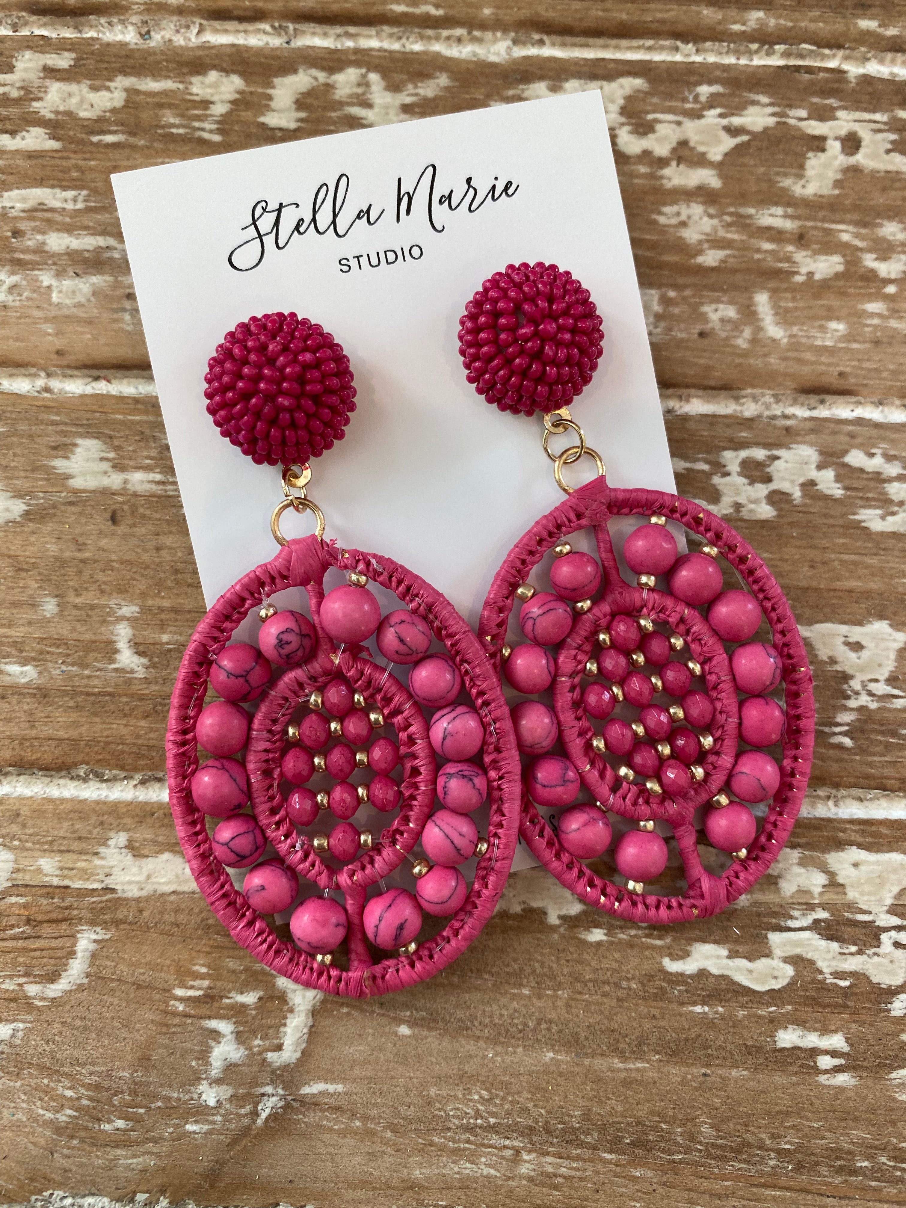 MULTIPLE COLORS: Color Explosion Oval Earrings