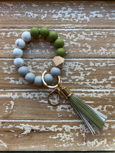 MULTIPLE COLORS: Silicone Beaded Key Ring Keychain