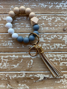 MULTIPLE COLORS: Silicone Beaded Key Ring Keychain