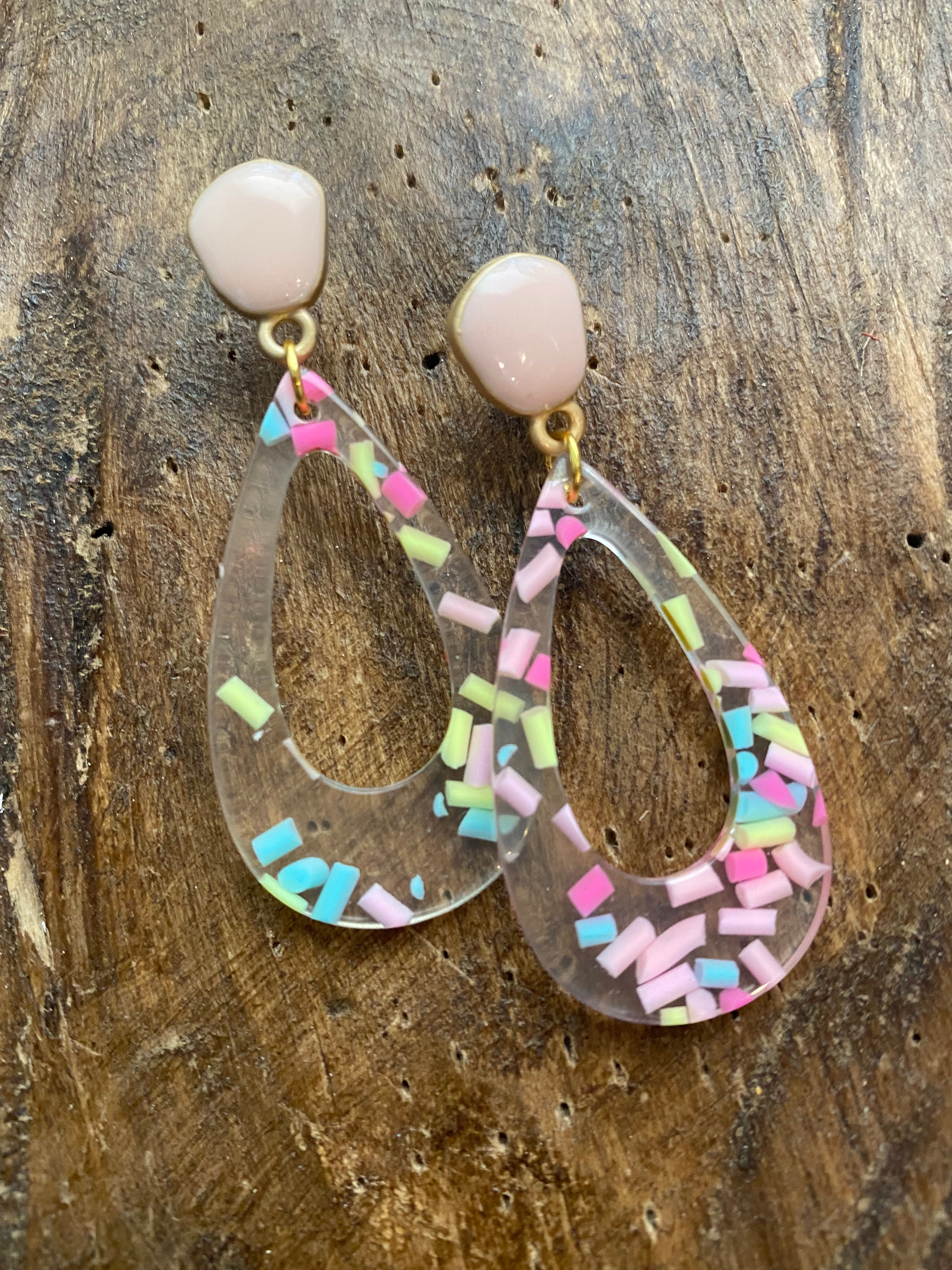 Pink Party Acrylic Hoops