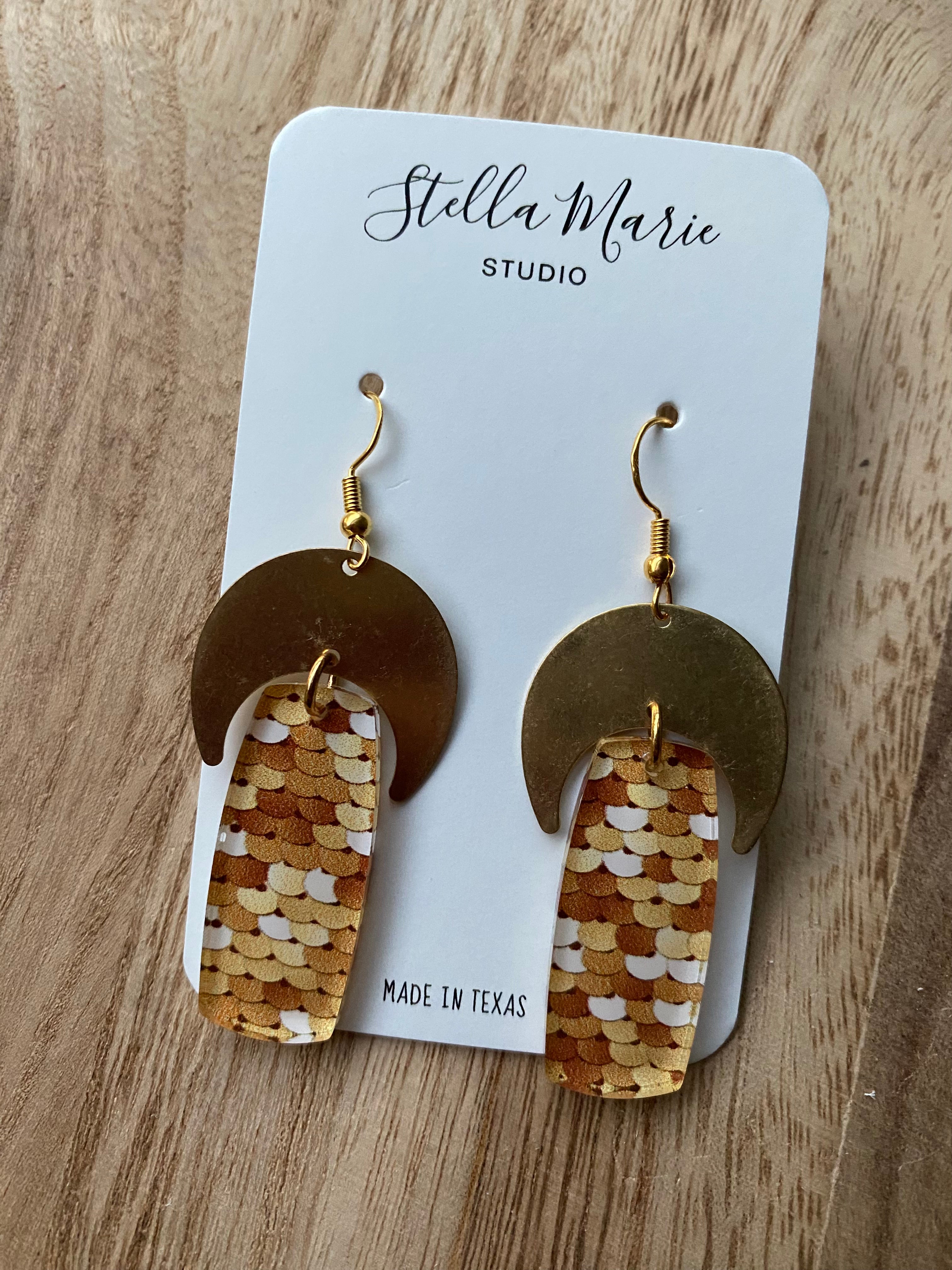 Shades of Gold Acrylic Earrings