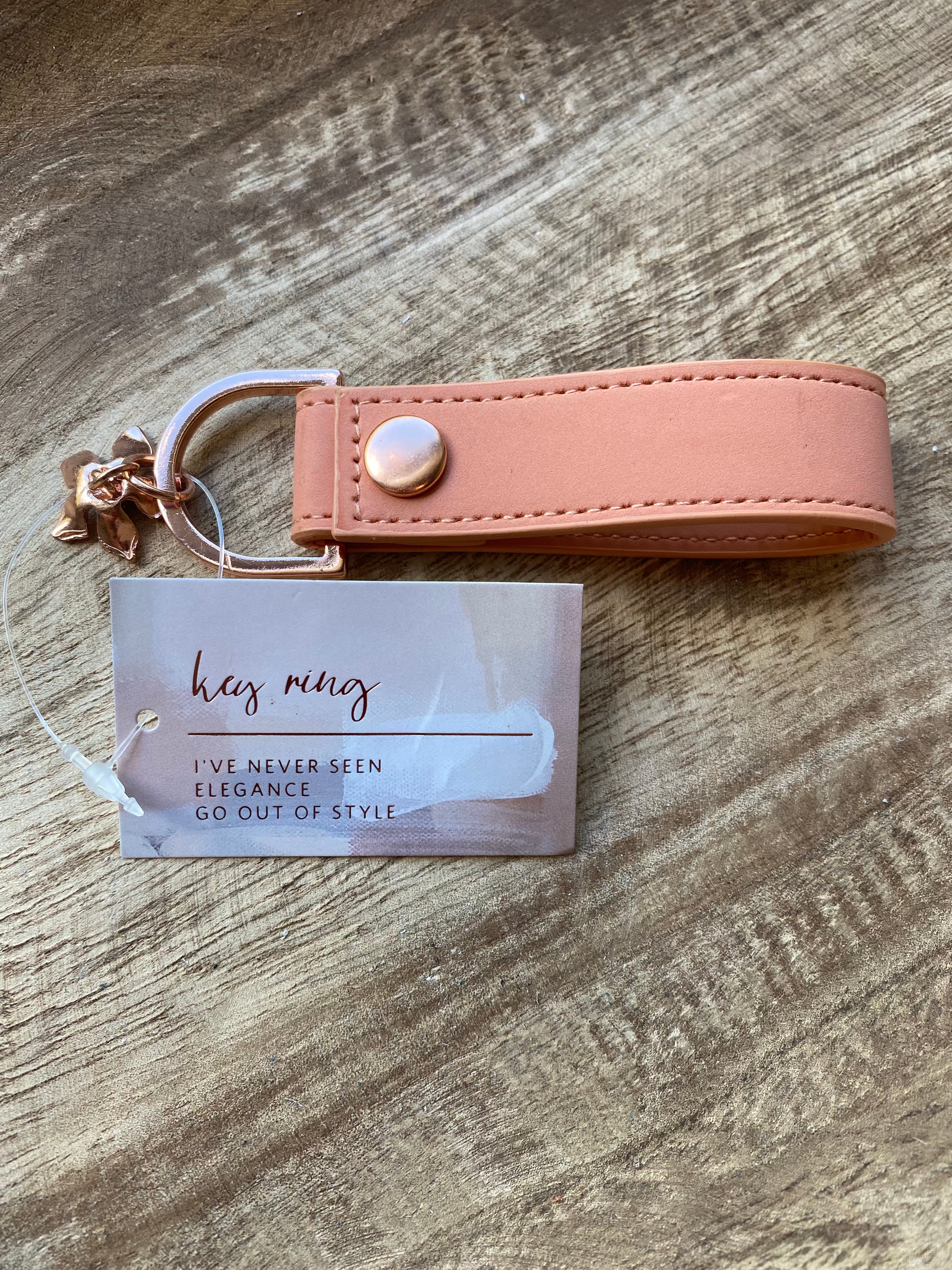 Peach Leather Keychain