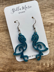 MULTIPLE COLORS: Sparkly Flamingo Earrings